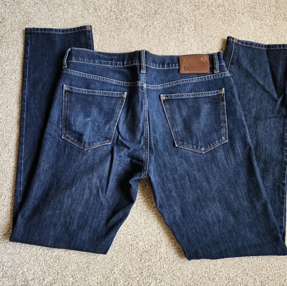 DL1961 Sz 34 Men's Dark Wash Russell Slim Straight Leg Jeans - Picture 7 of 15